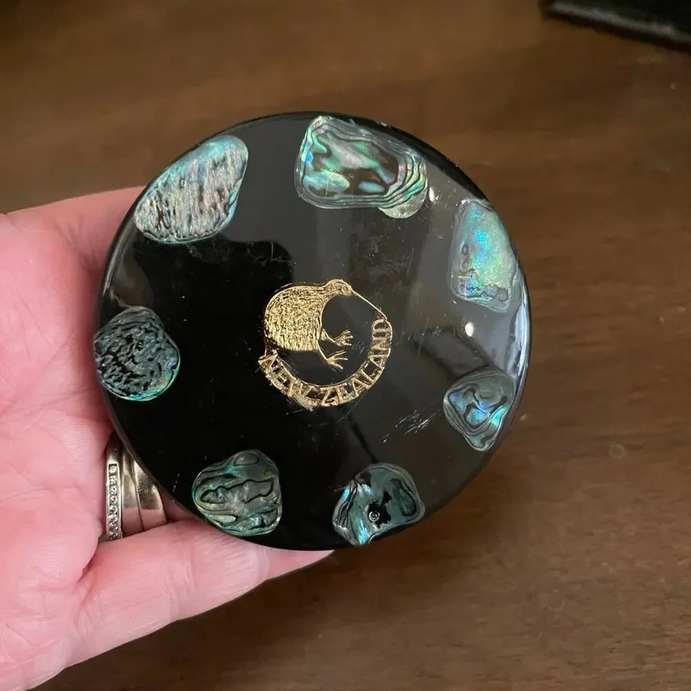 New Zealand resin paperweight Kiwi bird and Paua abalone shell